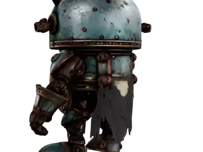 Steampunk Battle Bot  Low-poly 3D model