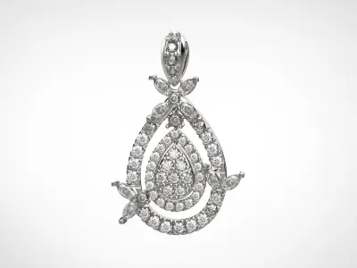 PE25 Classic Solitaire Pendant half ct CAD STL 18K  3g 3D print model