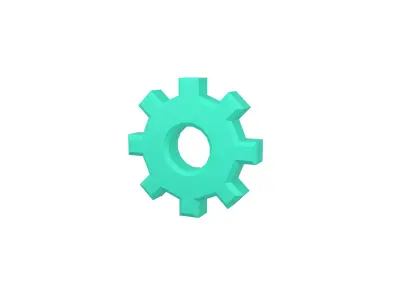 Gear Symbol v2 003 Low-poly 3D model
