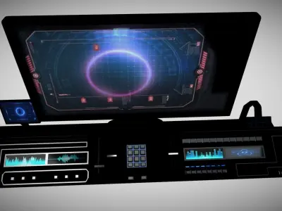 Sci-fi Control Panel Low-poly 3D model