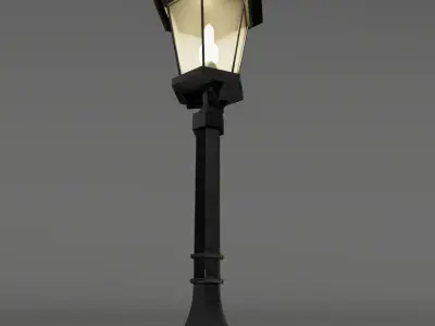 Lamppost street lamp Low-poly 3D model