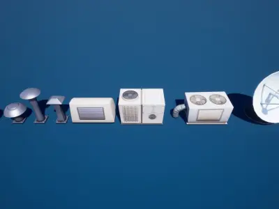 Town Props Pack Stylized Low-poly 3D model