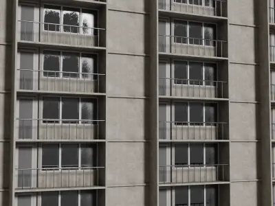 Facade Forge  Seamless PBR Building Pack Low-poly 3D model