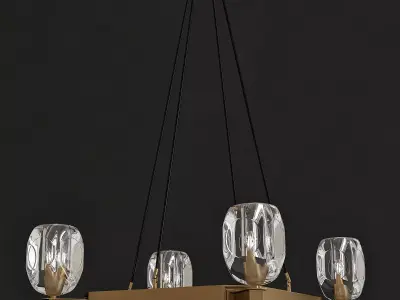 Chartier Square Chandelier low poly 3d model Low-poly 3D model