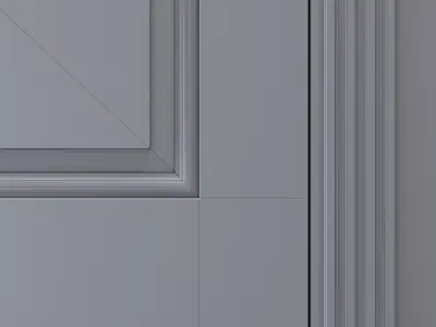 White interior door in classic style 3D model