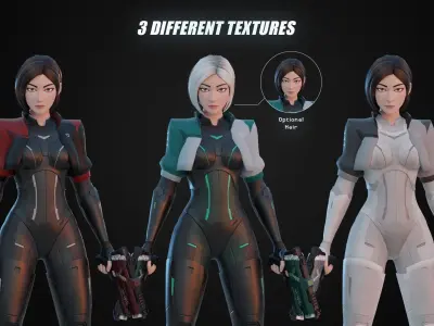 Futuristic Agent - Venus Low-poly 3D model