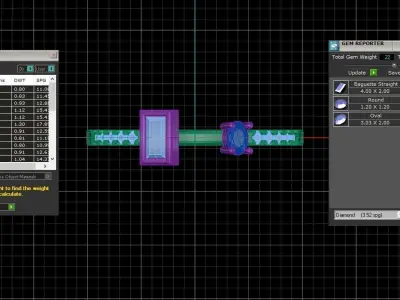 Open End Light Weight Band Baguette Oval Stone Ring 3D print model