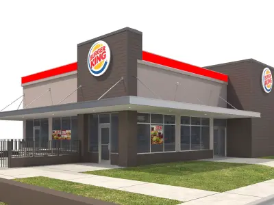 Retail-021 Burger King With Site 3D model
