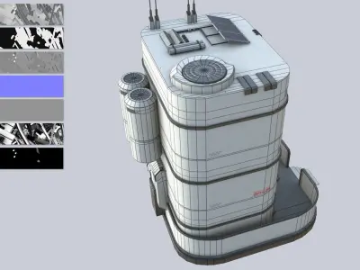 Scifi house Low-poly 3D model order
