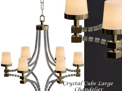 Crystal Cube Large Chandelier 3D model
