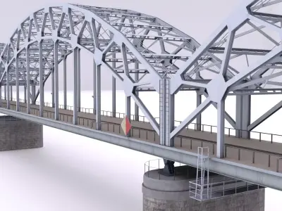 Riga Railway Bridge Low-poly 3D model