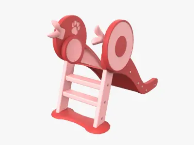 Kid Park Slide Park Equipment Interior Red 3D model