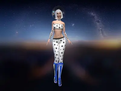 Cosmo lady Low-poly 3D model