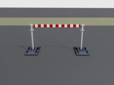 Construction Barrier Version 3 600-32 100x1600mm Low-poly 3D model