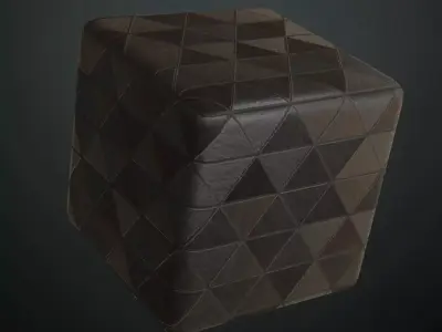 Dark Triangular Wood Mosaic Parquet PBR Texture