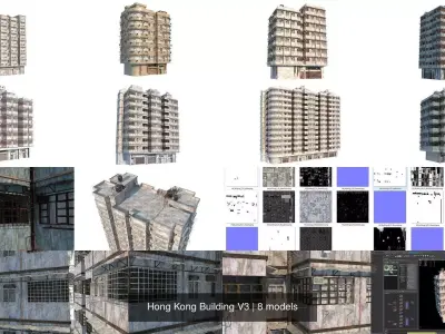 Hong Kong Building V3 3D Model Pack