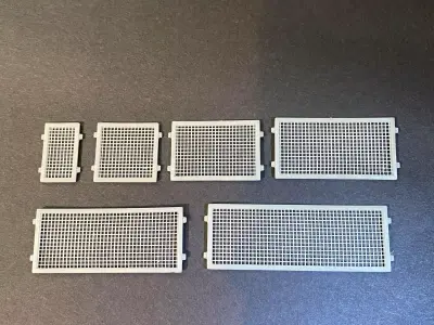 WINDOW SECURITY GRILLES 7MM SCALE O GAUGE MODEL RAILWAY 3D print model