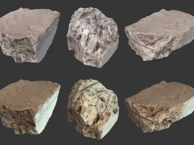 Small Concrete Debris Pack Low-poly 3D model