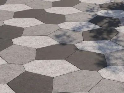 Paving set 01 Low-poly 3D model