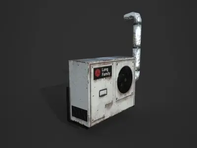 Low Poly Exterior Air Conditioning Unit Low-poly 3D model