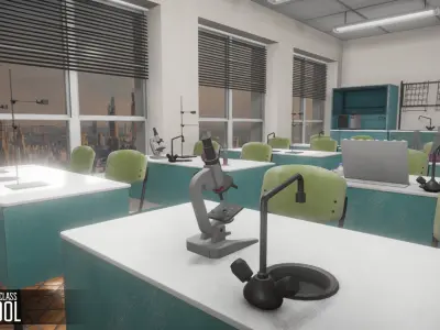 Chemistry Class - School Low-poly 3D model