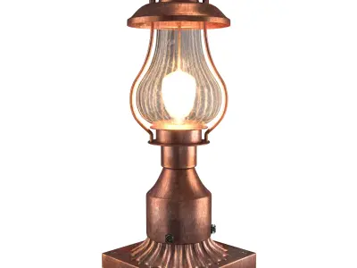 Rustic Exterior Wall Lantern Bronze Outdoor Post Light 3D model