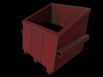 24Trash Can Game Ready Low Poly 3D Model Low-poly 3D model Low-poly 3D model