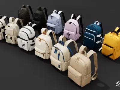 Daily Backpack Pack Low-poly 3D model