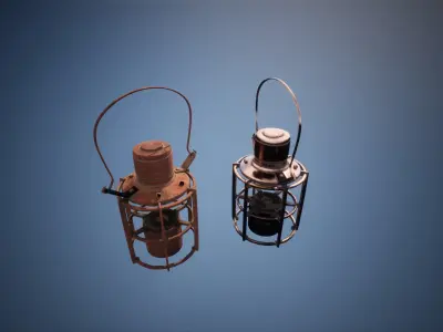 Lantern game ready Low-poly 3D model