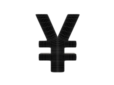 Yen Symbol v2 004 Low-poly 3D model