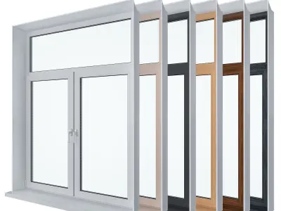 Window Set 4 materials for windows and doors 3D model