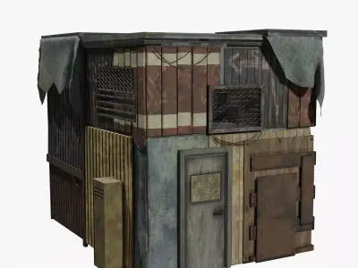 Rusty building warehouse abandoned - Low poly realistic Low-poly 3D model