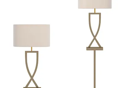 Katniss  Chrome Table Lamp with Shade in Grey 3D model