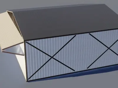 Airplane Hangar 3D Model Low-poly 3D model