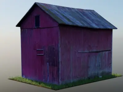 Old Red Barn Low-poly 3D model