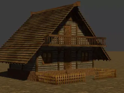 Medieval house six 15 Low-poly 3D model