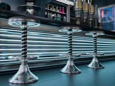 Cyberpunk Cafe n Bar - Interior Scene - Ricos 3D model
