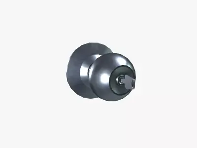 Door knob with key Low-poly 3D model
