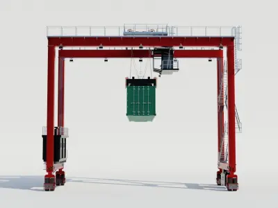 Rubber Tyred Gantry Crane - Harbour crane 3D model
