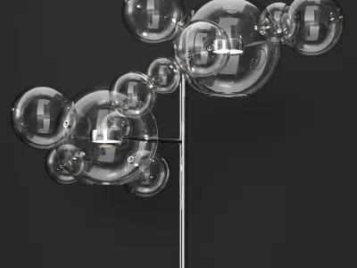 Giopato and Coombes floor lamp BOLLE 12 bubble Clear and silver 3D model