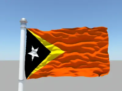 East Timor flag 3D model