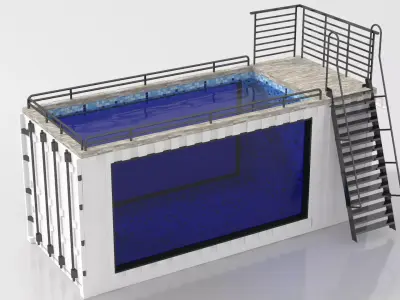 Container Swimming Pool Low-poly 3D model purchase