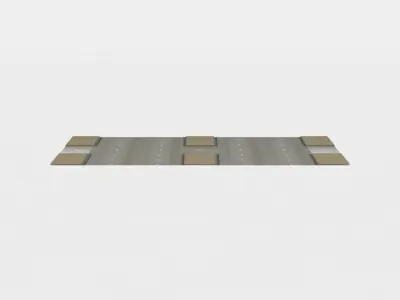 Road lanes Low-poly 3D model