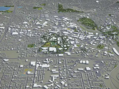 Akron  - City 3D Model Low-poly 3D model