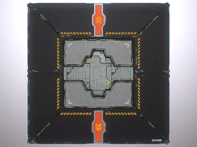 PBR Sci-Fi Spaceship Texture 35 Low-poly 3D model