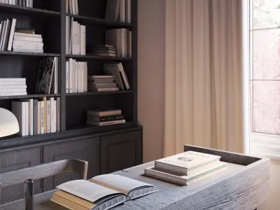 Modern Minimal Study Room  3D model