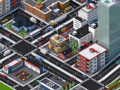 Low Poly City Pack 3 Low-poly 3D model