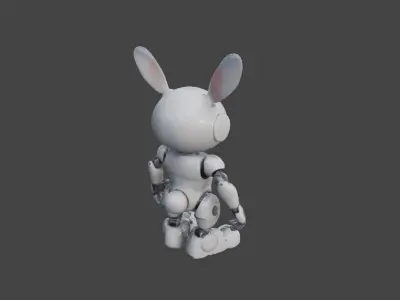 Robot Rabbit Rigged Low-poly 3D model