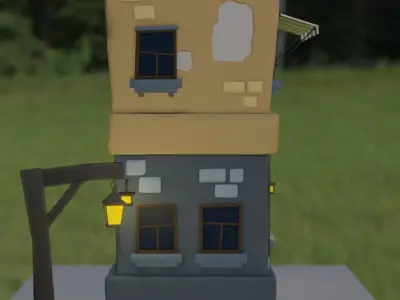 Cartoon building 3D model