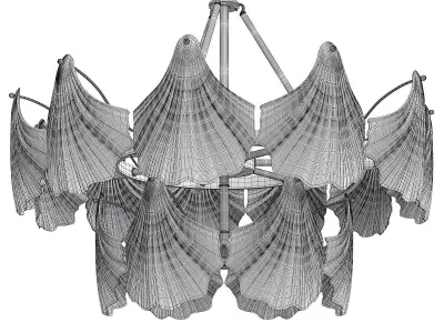 STEFANI chandelier made of glass and brass Low-poly 3D model